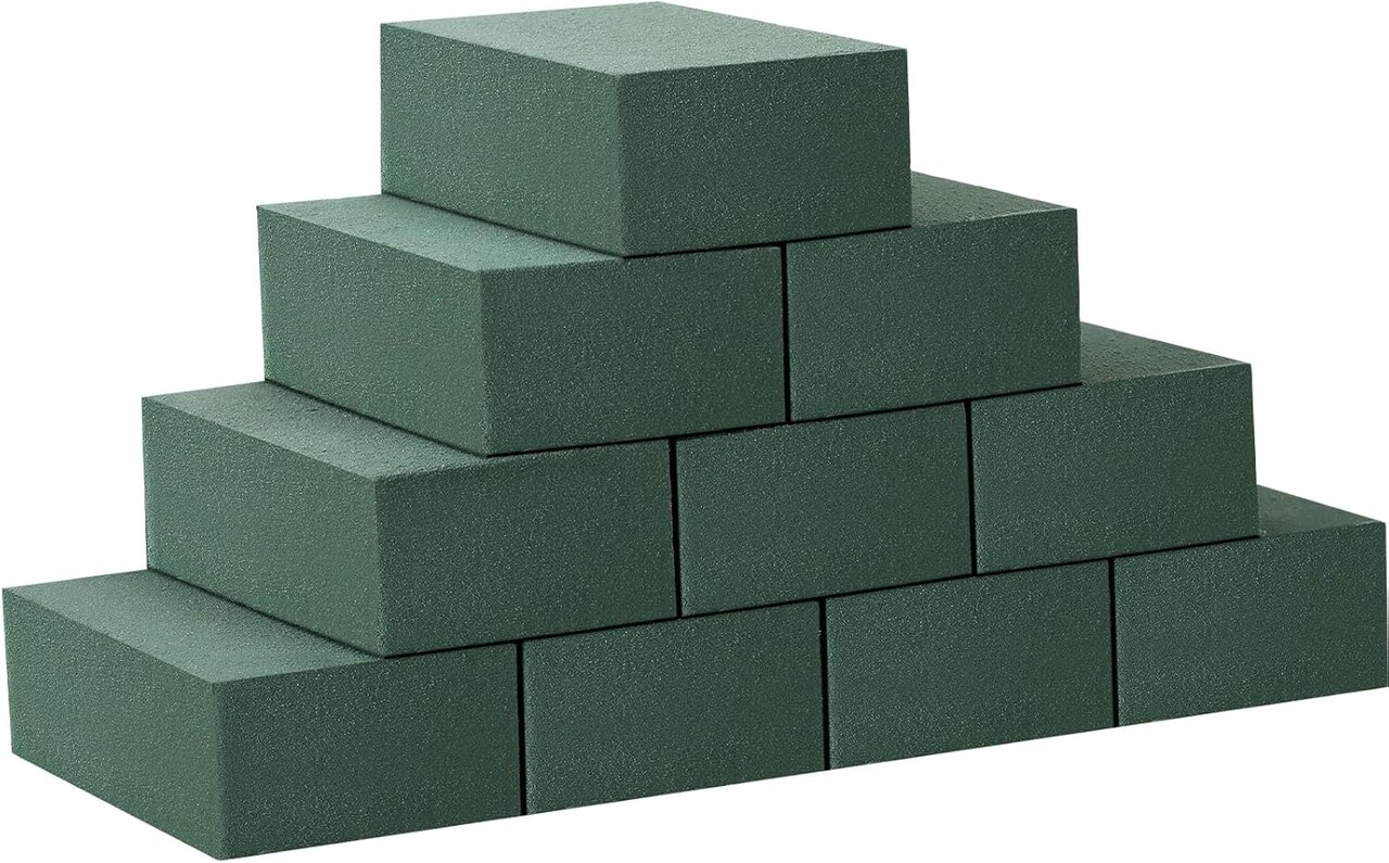 12 Pcs Floral Foam Blocks Flower Arrangement Supplies Foam Bricks for Flowers Wet Dry Plant Foam 5.5" L x 3" W x 1.7" H Green Florist Foam for Wedding Birthday Home Office Garden Decorations